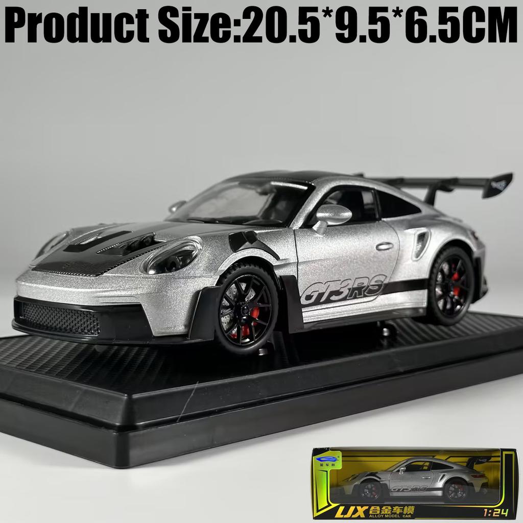 1:24 Porsche 911 GT3 RS 992 Generation GT Sports Car Alloy Metal Diecast Model Car Sound & Light Pull Back Toy Collectibles Gift