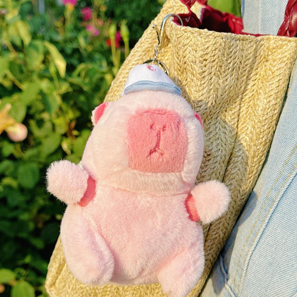 Creative Plush Capybara Keychain - Cute Cartoon Sports Pendant Doll, Perfect Small Gift