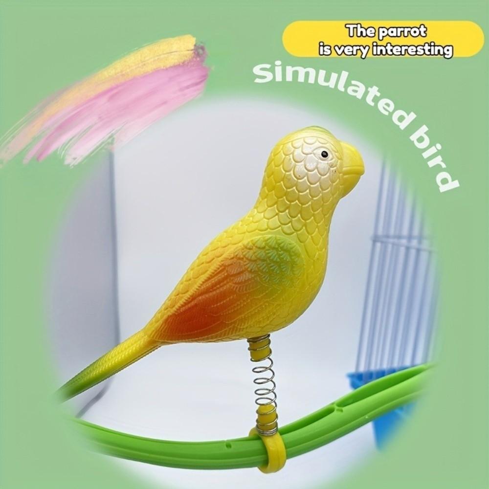 Simulation Bird Swing Perch Toy Plastic Bird Chewing Stand For Small Medium Parrots