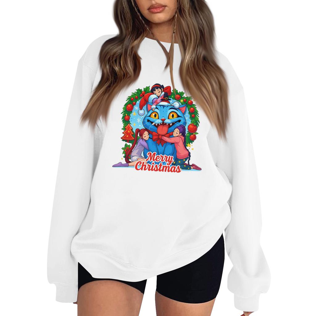 Women's Fashion Long-Sleeve Pullover Sweatshirt With Fun Movie-Themed Print