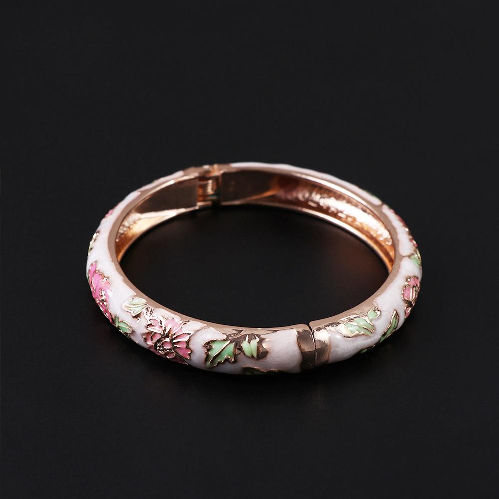 Gifts For Women Girl Filigree Flower Handicraft Cloisonne Bracelet Accessories Bangles Jewelry