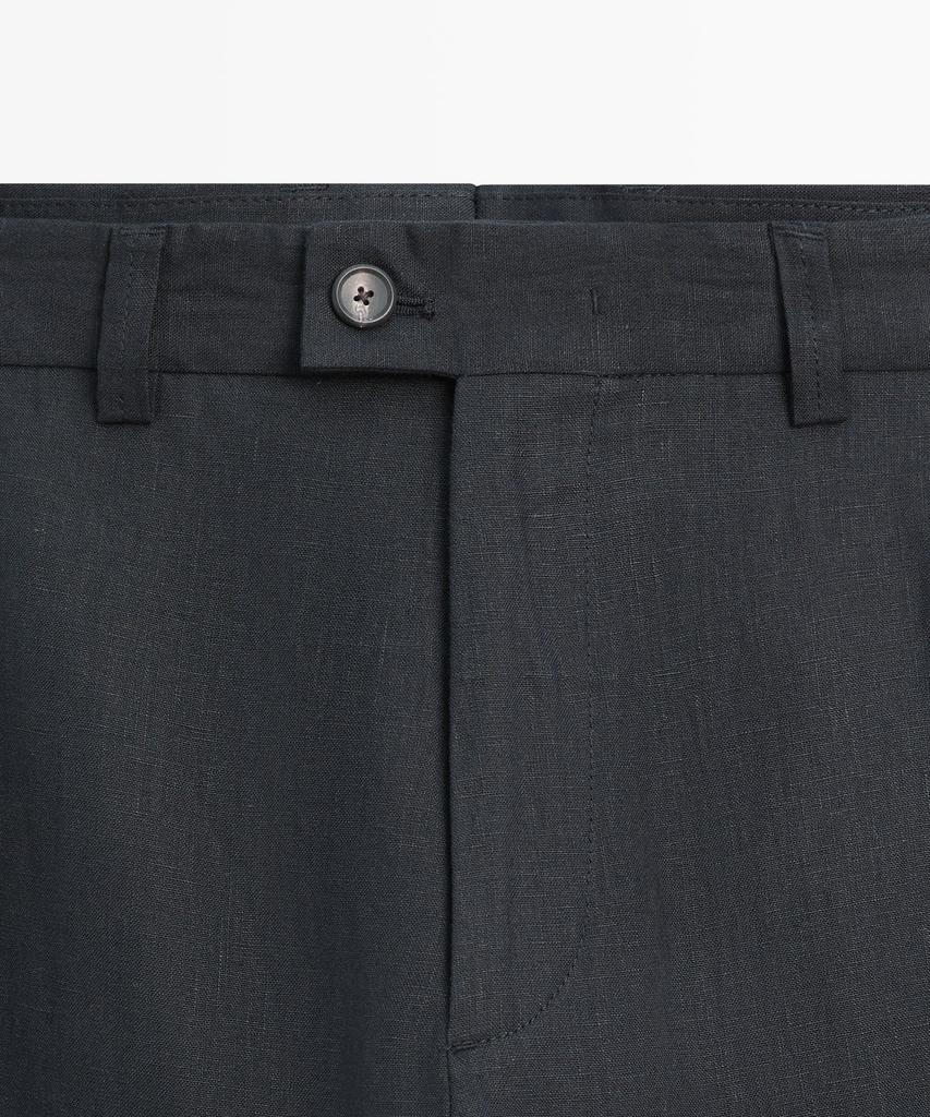 Masimodutti Linen Straight Fit Pants