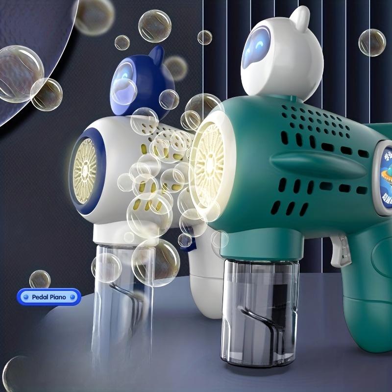 

1 шт., мультяшный пластиковый световой пузырьковый автомат, ручной, полностью автоматический, 32 отверстия, пузырьковый пистолет, электрическая игрушка