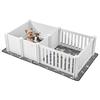 VEVOR Honden werpkist, 1,86x0,97x0,5 m, Plastic Honden werpkennel met Verstelbare Hoogte Deur, Puppy ren met Waterdichte Plasmat, Makkelijk Schoon te Maken