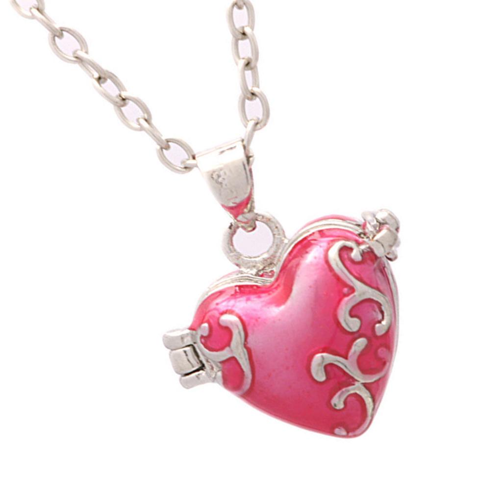 Vintage Brass Heart Resin Locket Necklace with Storage Compartment Adjustable Clavicle Chain Accessories for Women