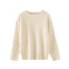 2024 Women's Autumn/Winter Wool Knitwear: Diamond Pattern, Round Neck, Slimming Loose Fit Top