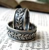 Vintage Snidad Bladgren Mönster Ring För Kvinnor Antik Koppar Färg Bohemiska Retro Accessoarer Vigselring Smycke Present