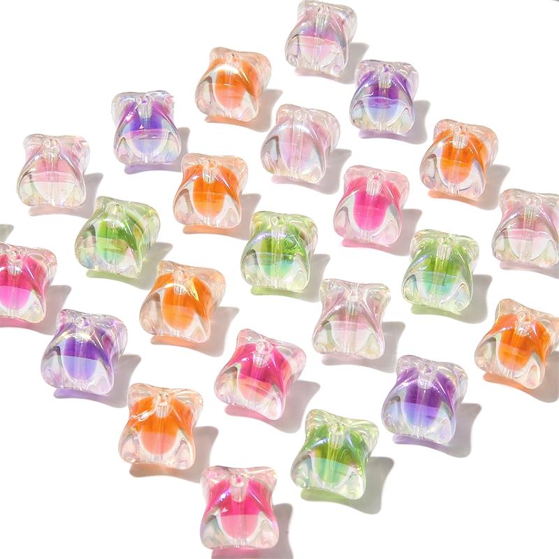 Lot de 4 perles transparentes en acrylique pour fabrication de bijoux, colliers, bracelets, boucles d'oreilles