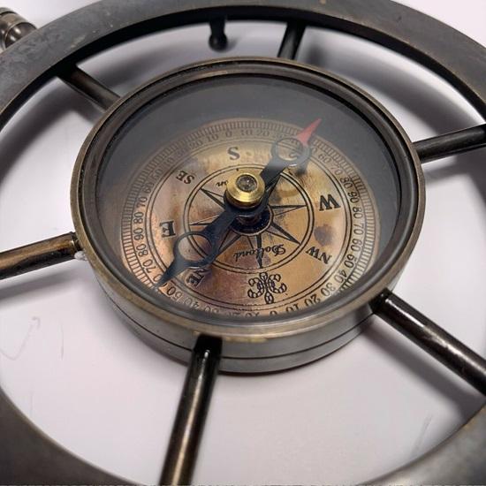 Roată din Alamă Masivă Clepsidră cu Nisip Busolă Decor Acasă Decor Birou Articol de Masă