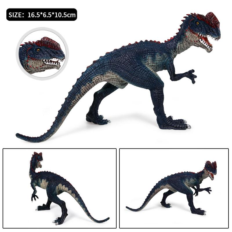 Oenux Jurassic Carnivorous Dilophosaurus Solid PVC Dinosaur Toy Action Figures Animal Model Collection Kids Gift