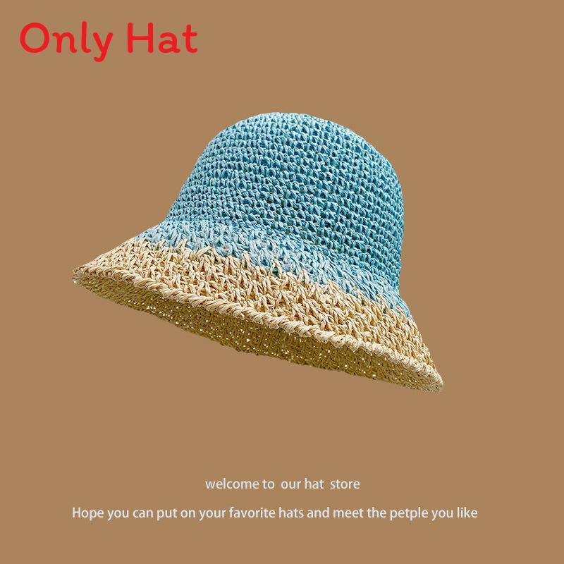 Chapeau de paille d'été à larges bords pour la protection solaire et l'amincissement du visage sans effort