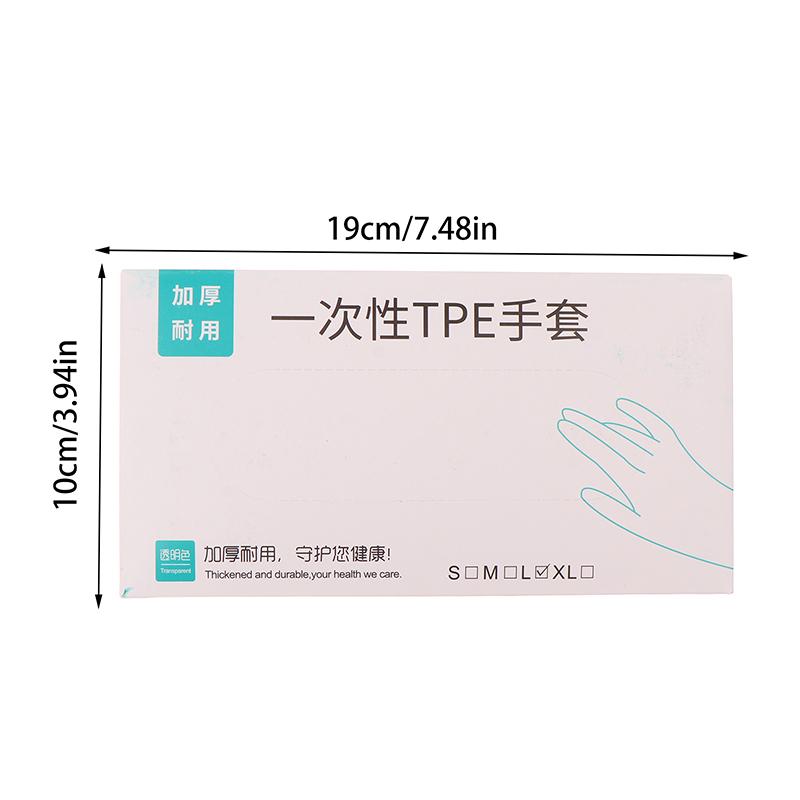 100Pcs Latex Free Gloves Tpe Disposable Gloves Transparent Non-Slip Acid Work Safety Food Grade Household Cleaning Gloves