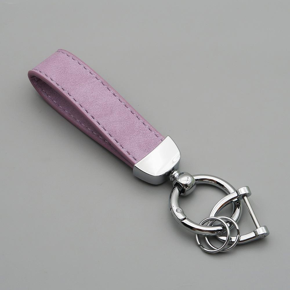 Custom LOGO Suede Leather Keychain Vintage Laser Engrave Car Key Ring Holder for Men and Women Personalized Key Chains Ring
