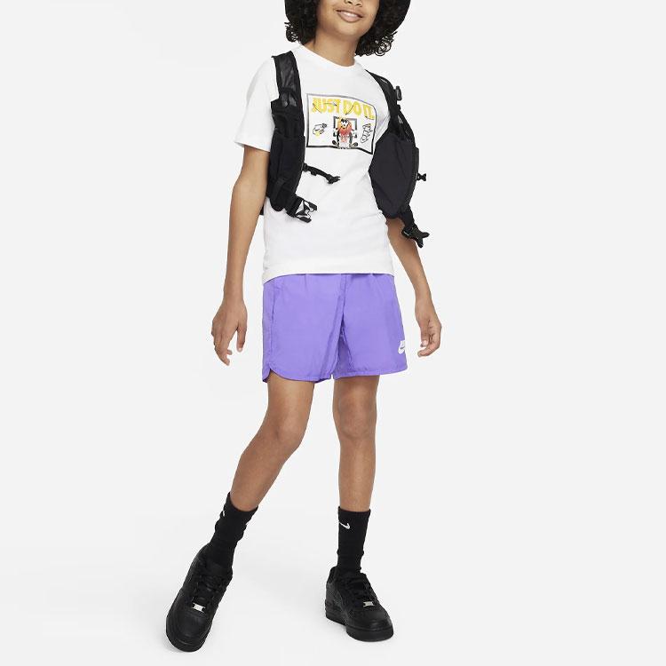 Nike Sportswear Letter Print Cartoon Anime Pattern Sports Short Sleeve T-Shirt Kids T-Shirts White FD3964-100