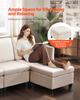 Modular Sectional Sofa, 3-Seater Modular Sofa with Hidden Storage, Cloud Sectional Couch with Ottoman & High Rebound Sponge, Solid Wood Frame