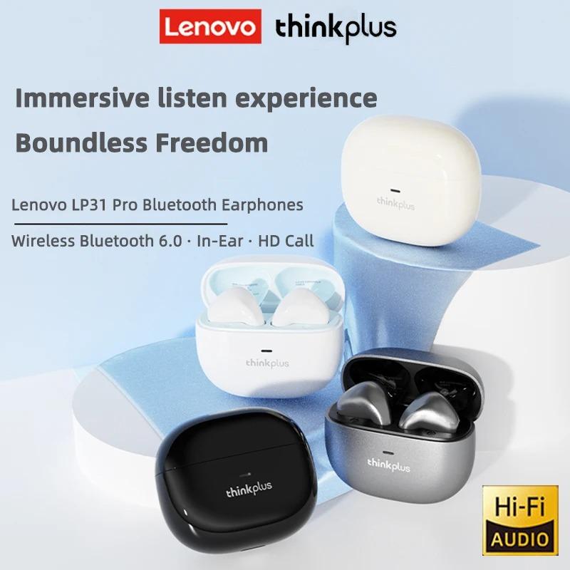 New Lenovo LP31 Pro Wireless Bluetooth 6.0 Earphones TWS HiFi Stereo Headphone Noise Reduction Earbuds Gaming Sport Headset with Mic