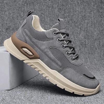 Męskie casualowe buty sportowe, lekkie i oddychające buty do biegania, modne męskie zamszowe buty tenisowe na grubej podeszwie dla mężczyzn