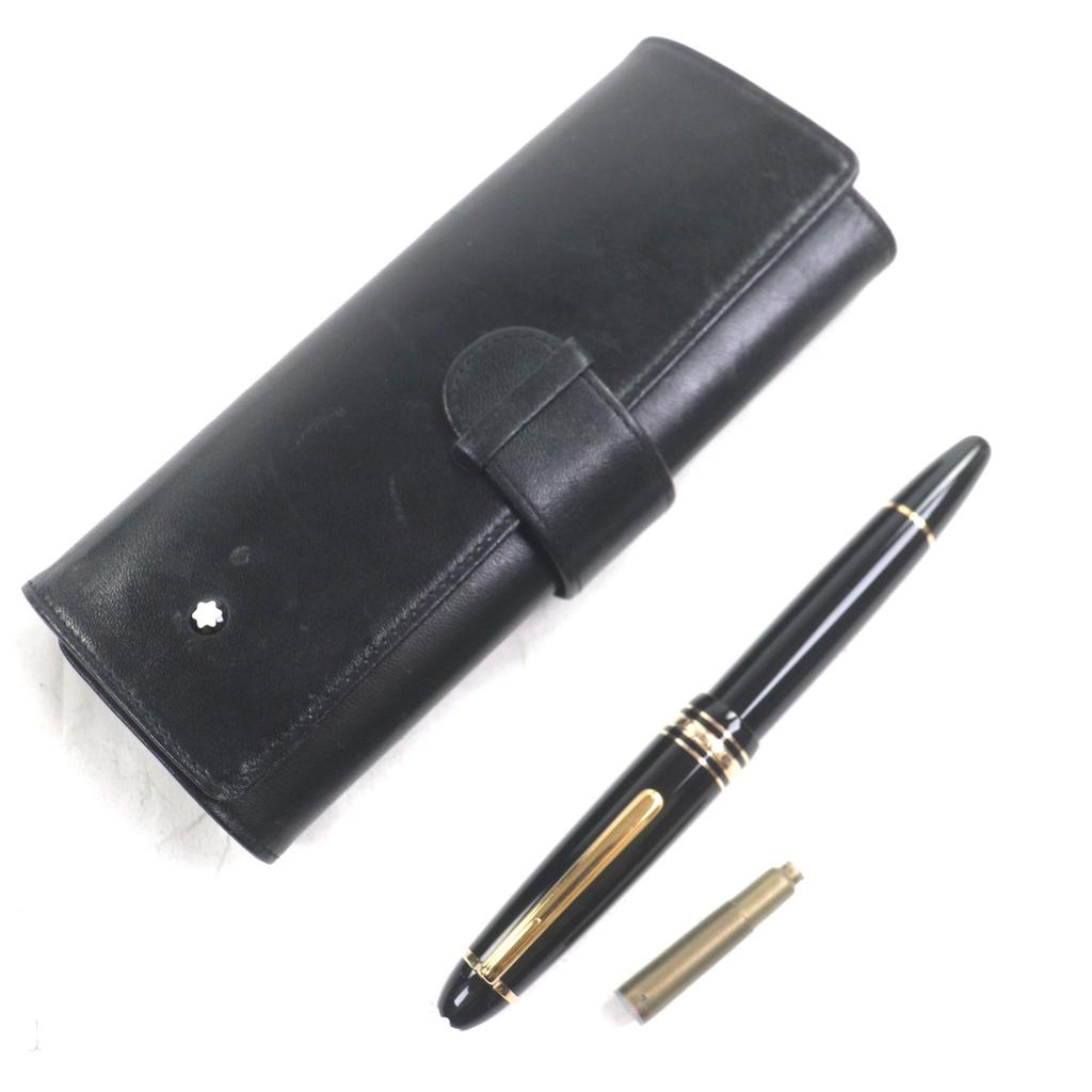 Very Good MONTBLANC Fountain Pen Meisterstück 147 Traveler Black Gold 14K Mens Used