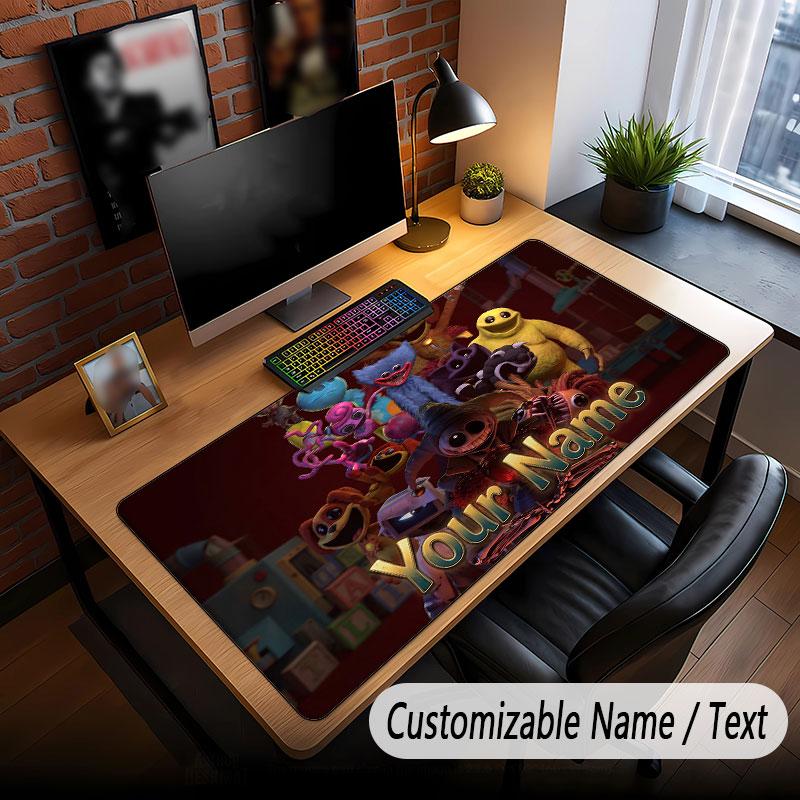 Benutzerdefinierter Name Text Großes Mauspade, Poppy Playtime Weiche Rutschfeste Erweiterte Schreibtischmatte Für Home Office