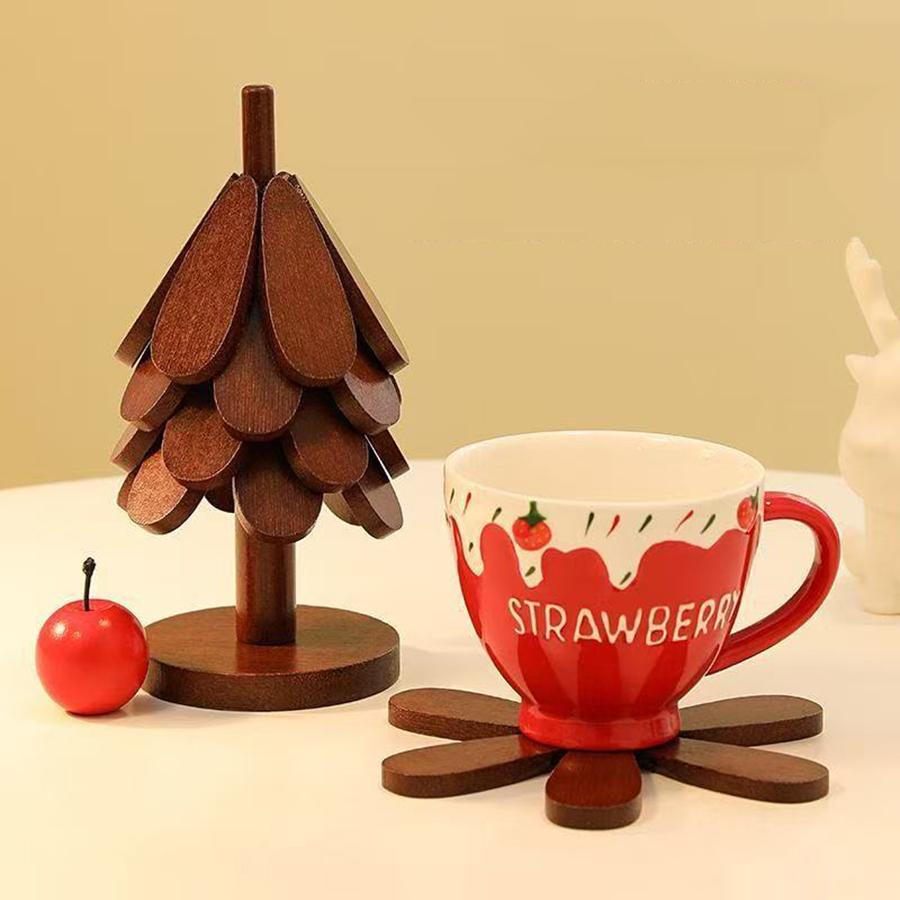 Treisolasjonsmatte Massivt tre Spisebord Anti-skoldingsmatte Gryteunderlag Festivalgave Kreativ og personlig Hjemmedekorasjon