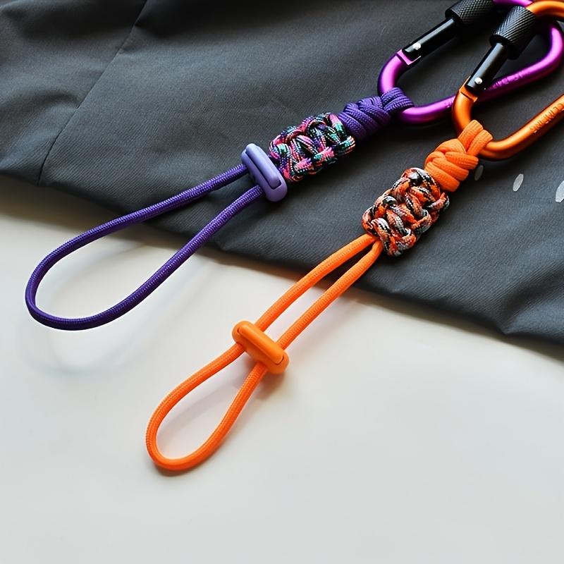 1pc Multifunctional Outdoor Camping Accessory, Durable Braided Rope Keychain with Anti-Loss Strap and Water Bottle Hook Hiking