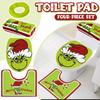 4-Piece Christmas Toilet Seat Covers – Green Holiday Toilet Seat Covers Set, Festive Bathroom Decor For Christmas, Funny Xmas Bathroom Accessories
