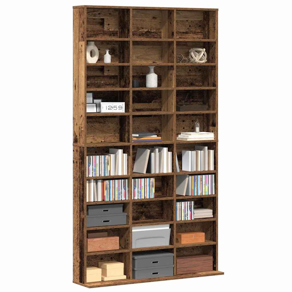 CD Shelf with Shelf Reclaimed Wood Look 101 x 23 x 177.5 cm Engineered Wood