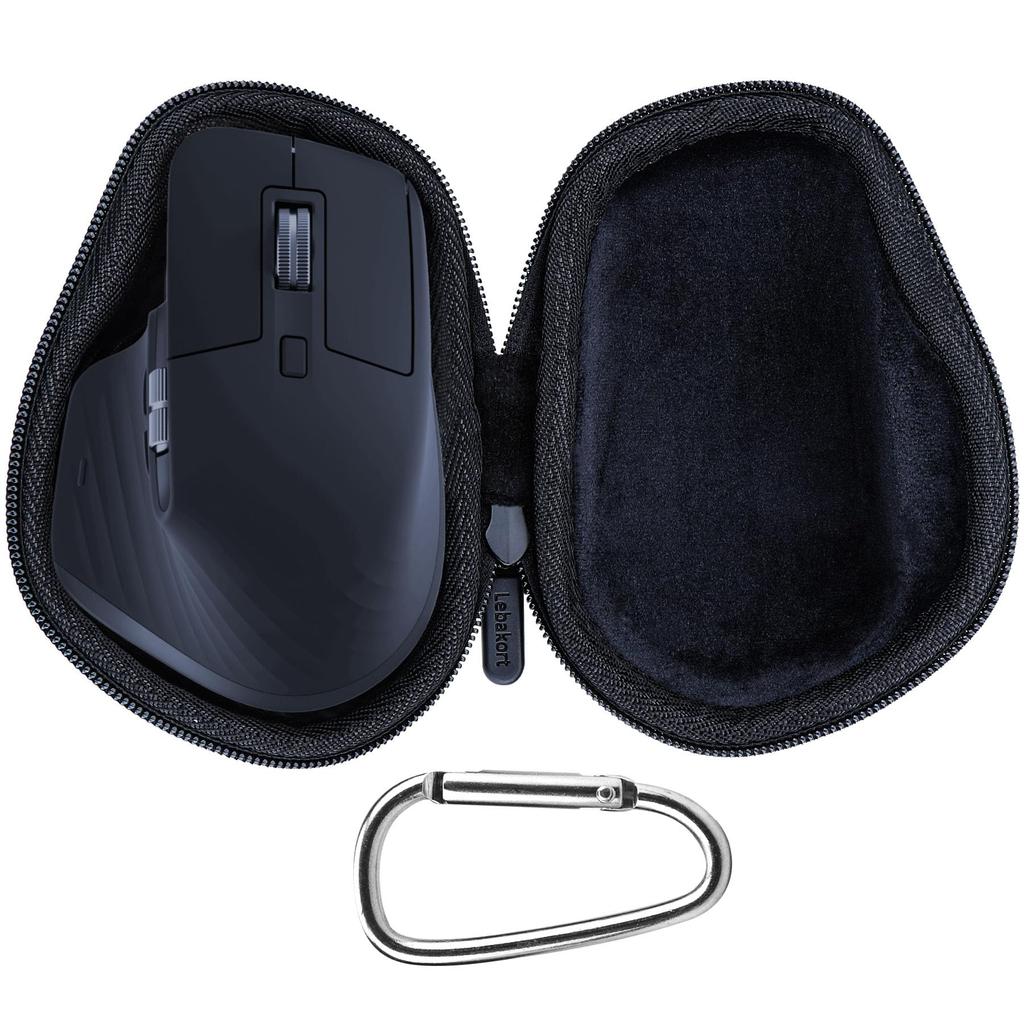 Logitech MX MASTER 3s/4 Advanced Wireless Mouse (Silent, MX2300GR) with Lebakort Storage Case (Black Case)