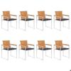 VidaXL Set of 8 Garden Chairs with Cushions, Patio Seats, Dining Chairs, Outdoor Patio Furniture, 3078524