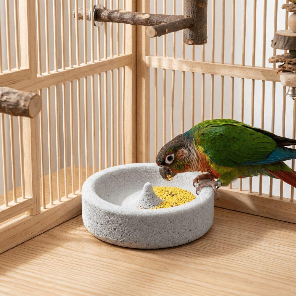 Anti-Knoei Papegaai Poot Slijpkom Ronde Huisdier Waterbak Cavia Voedselbak Decoratief