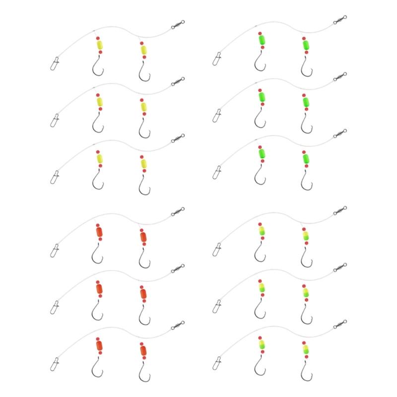 3pack Saltwater Ready Fishing Leader High Strength Anti Corrosions Nylons with Multiple Hook Size