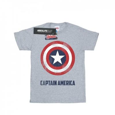 Mens Captain America Shield Text T-Shirt