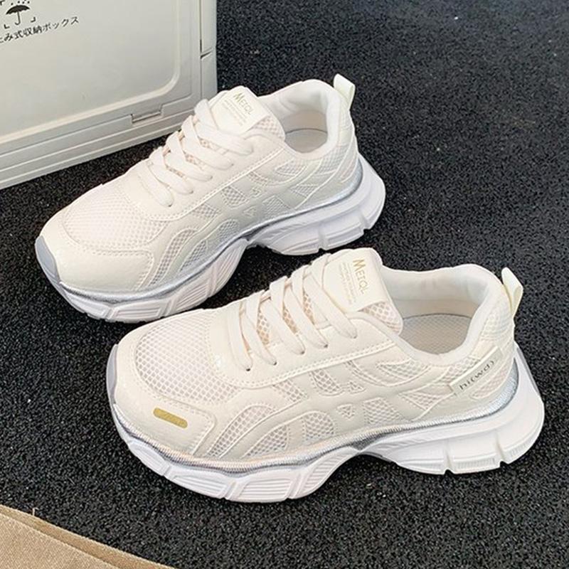 Fashion Mix Color Platform Sports Shoes Women Spring Autumn Breathable Mesh Running Sneakers Woman Lace Up Non Slip Shoes Female