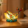 Stained Glass Night Light Whale Light, USB Multicolor Table Lamp, Flicker-free LED Decorative Desk for Home Office Bedroom