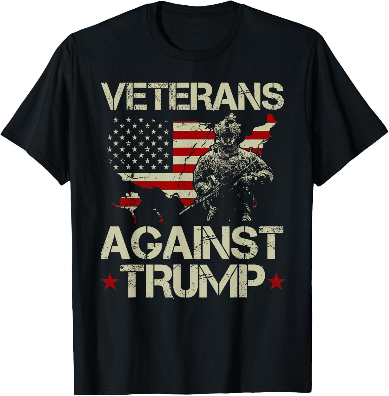Veterans Against Donald Trump American Flag Gift Unisex T-Shirt S разноцветный