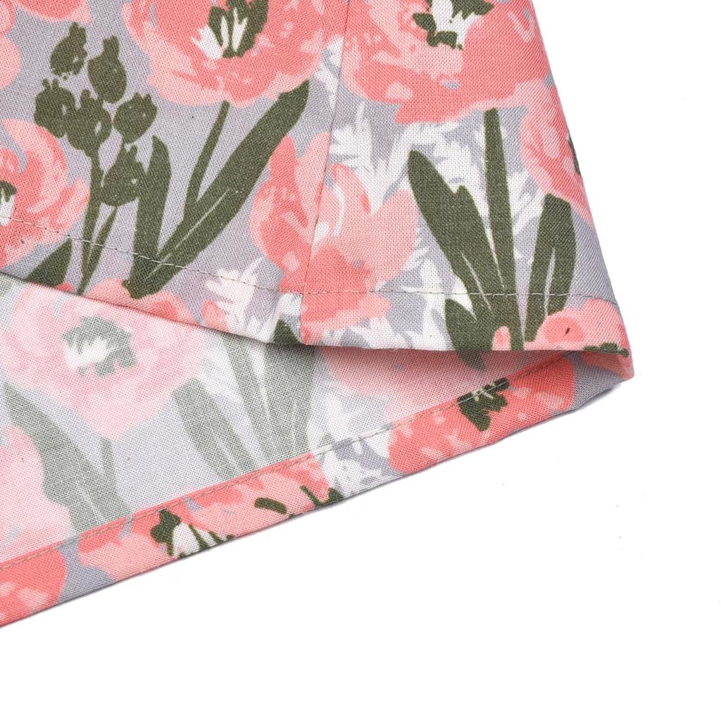 Apron Floral Print Apron 247074 Pink [Kusuguru Japan] A-Line M-L