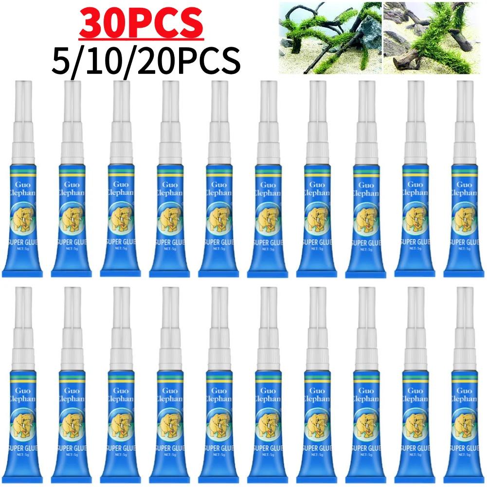 5-30Pcs Water Grass Plant Stick Glue Fish Tank Coral Reef Ornaments Frags Aquarium Fixing Mucilage Glue Fish Tank Decor 5pcs