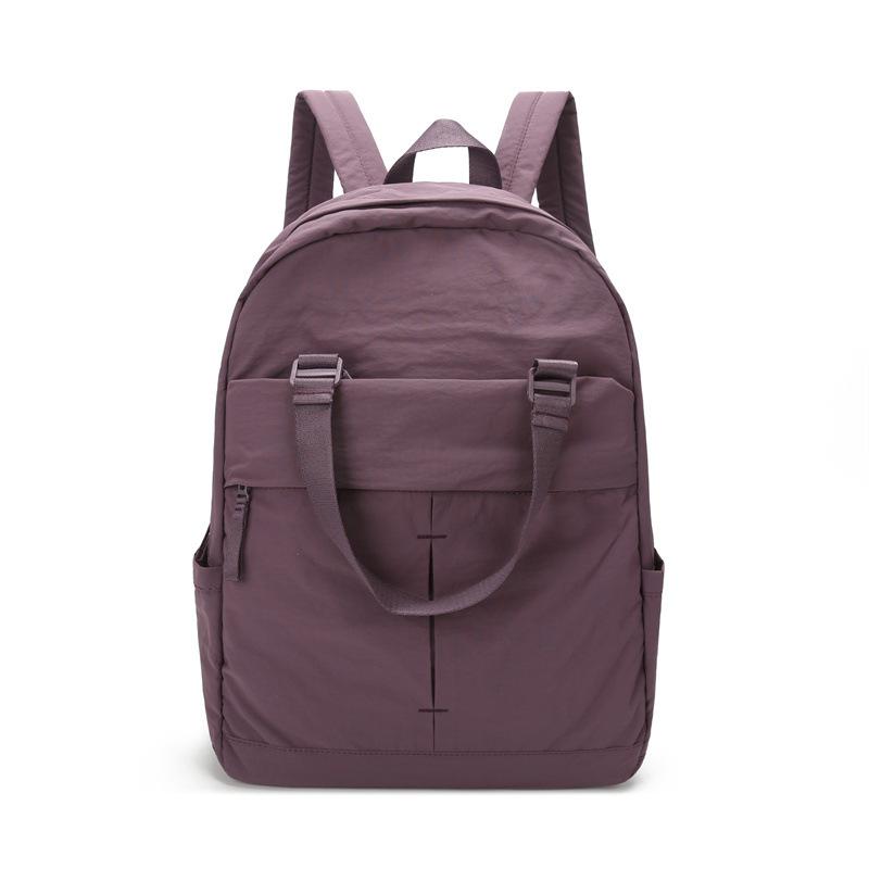 Men Solid Color Backpack Women's Large Capacity Lightweight Backpack Student Travel Bag