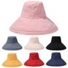 Portable Women With Windproof Rope Wide Brim Big Visors Bucket Hat Beach Cap Sun Hat Fisherman Cap