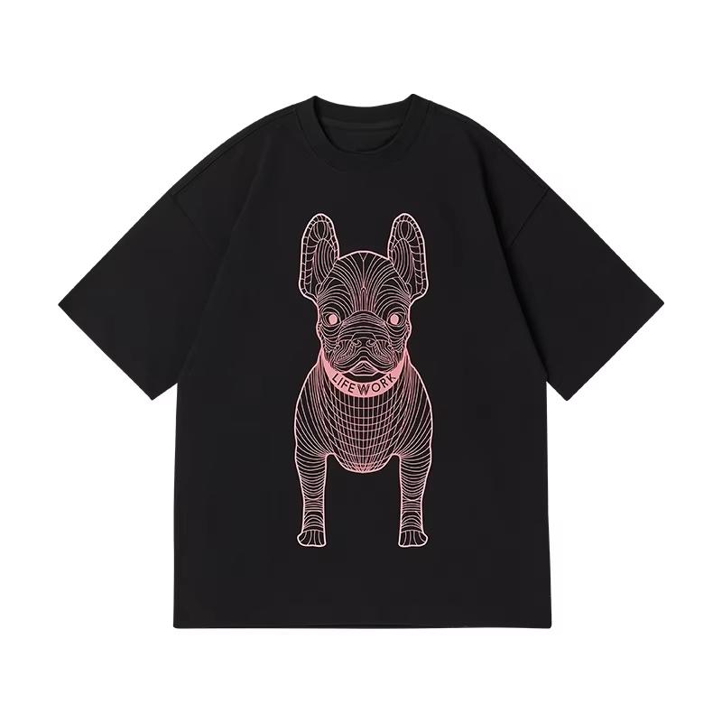 

Korean Fashion Brand Spring and Summer Season Mainstream Men and Women Can Be Matched with Printed Cotton T-shirts Tops M