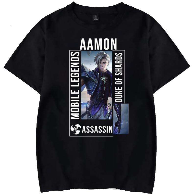 Unisex Shirt Cotton Oversize Large Size Aamon Tshirt Front Print Mobile Legends Shirt Mlbb Ml Tees