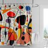 Morandi Colorful Abstract Plant Figure Shower Curtain Waterproof Mildew-proof Nordic Style Bathroom Decorative Shower Curtain