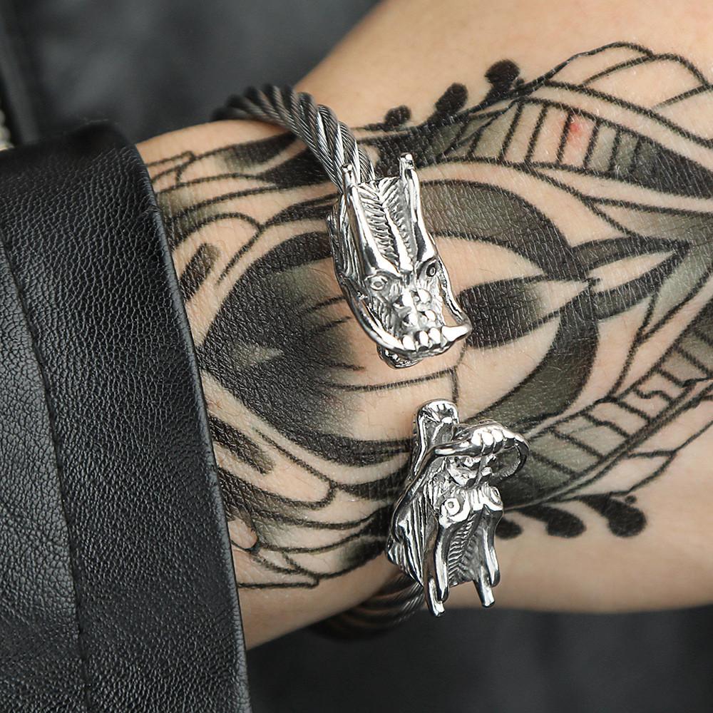 Titanium Steel Animal Bracelet With Open Cuff For Men And Women Fashion Accessory