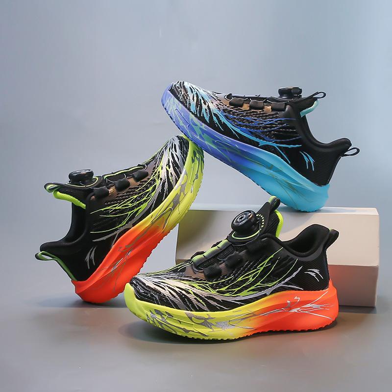 Children's running shoes 2025 spring and autumn new breathable student sports shoes professional racing ultra-light shock absorption boys running shoe