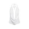 European and American Sleeveless Neck Hanging Personality Sexy Casual Deep V Backless Slim Slim Top Rivet Design Vest