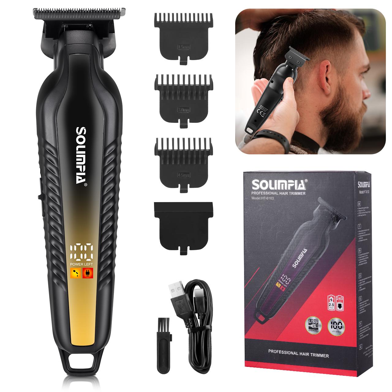 Машинка для стрижки волос SOLIMPIA Мужская электрическая профессиональная машинка для стрижки волос Парикмахерская аккумуляторная машинка для стрижки волос Беспроводная