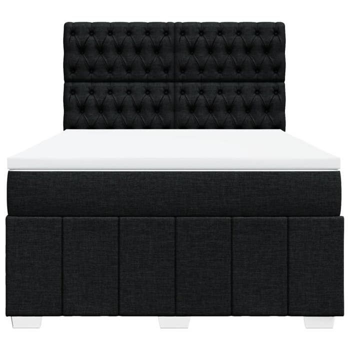 Maison Exclusive - Sommier à lattes de lit avec matelas Noir 140x200 cm Tissu