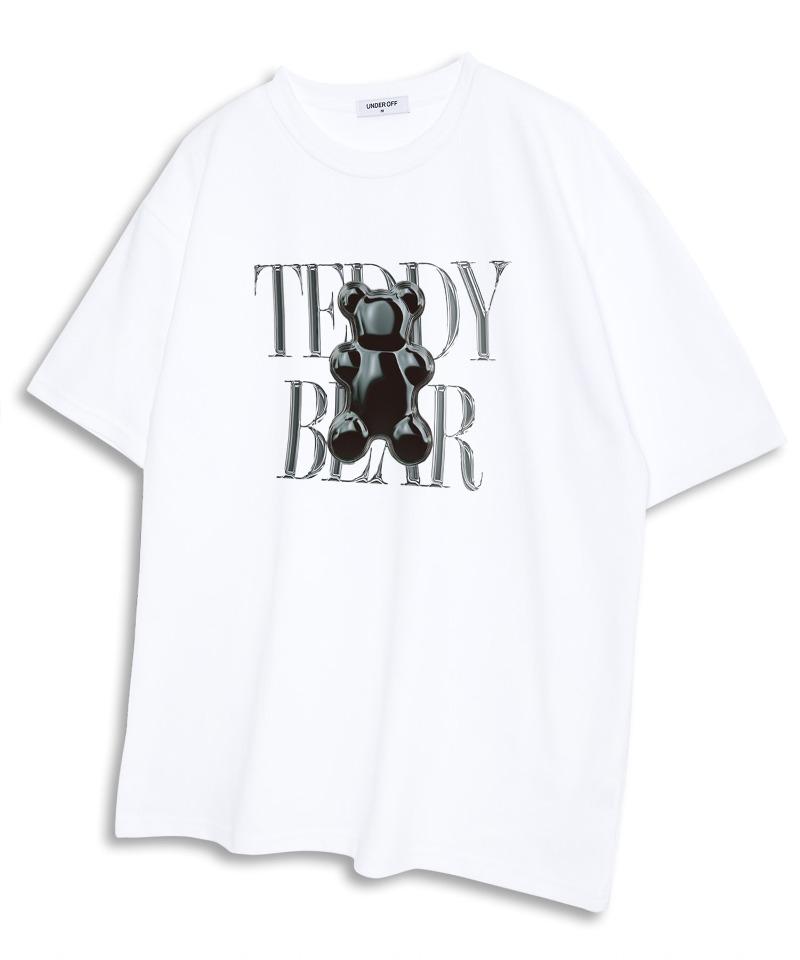 UNDEROFF Oversized Crew Neck Chrome Teddy Bear Logo Short Sleeve T-Shirt White