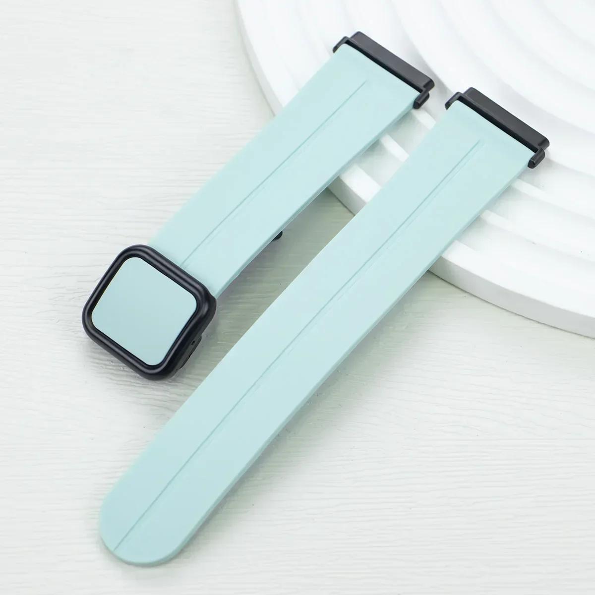 Silicone Strap for Fitbit Versa 4 3 2 1 Versa Lite Magnetic Buckle soft Sport Watch band for fitbit sense/sense 2 Bracelet versa 4 3 sense 2 светло-зеленый