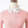Fake Collar Shirt Rhinestones Faux Pearl Detachable Adjustable Embellished Tops Half Shirt Collar Formal Event Collar